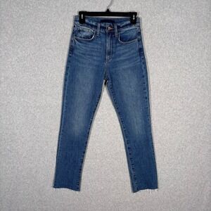 JOES Jeans Luna High Rise Cigarette Ankle Size 25 Stretch Raw Frayed Hem Minimal